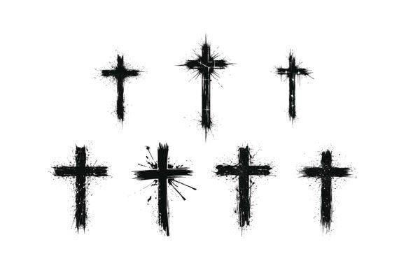 Grunge Crosses Faith Set: Graphics & T-Shirt Designs