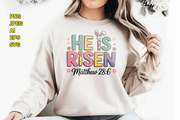 He is Risen Floral Retro for T-Shirt Designs & Graphics