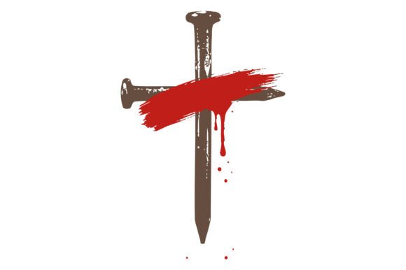 Nail Cross Blood Faith Design Graphics for T-Shirt Brands