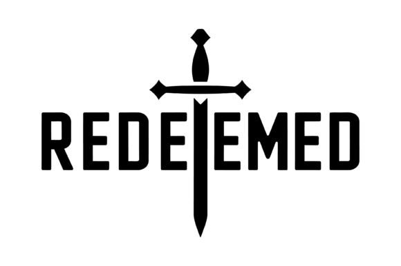 Redeemed Sword Cross Typography Graphics for T-Shirt Designs