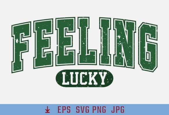 Retro Feeling Lucky Varsity SVG: Graphics for T-Shirt Designs