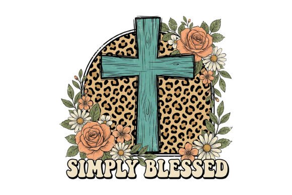 Simply Blessed Cross SVG: Graphics for T-Shirt Designs